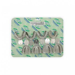 Kit Moldeira Rasa Inox Perfurada Adulto - Tecnodent