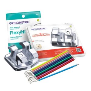 Kit Promocional Bráquete Metálico Advanced Roth 022 10 Casos + Arcos + Elásticos - Orthometric