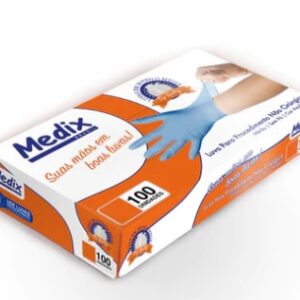 Luva Nitrílica de Procedimento Sem Pó Azul P - Medix