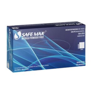 Luva Nitrílica de Procedimento Sem Pó Safemax Blue P - Supermax