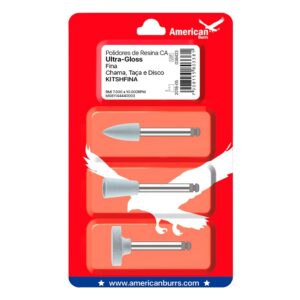 Mini Kit de Ponta para Polimento de Resina Ultra-Gloss CA Fina - American Burrs