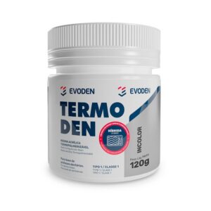 Resina Acrílica TermoPólimerizável Híbrida Termoden Pó Incolor 500G - Evoden